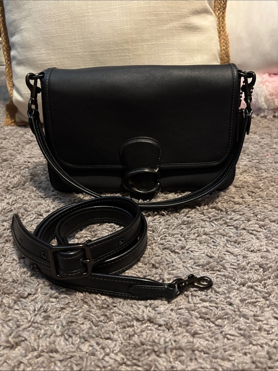 Coach Handbags - Coach Black Soft Tabby Leather Crossbody with Signature C Hardware